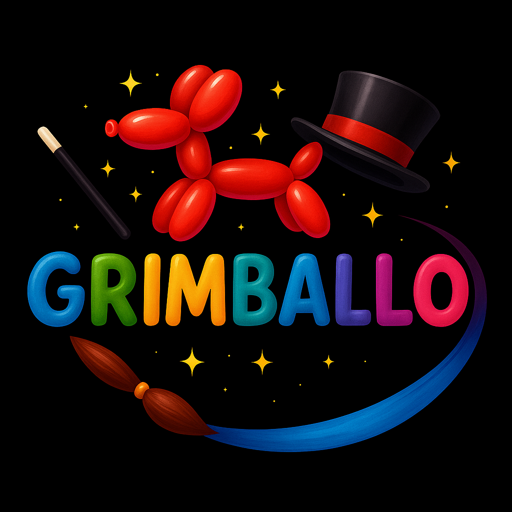 Ballonartiest Grimballo maakt kleurrijke creaties op een kinderfeest, geboekt via Dream Animations