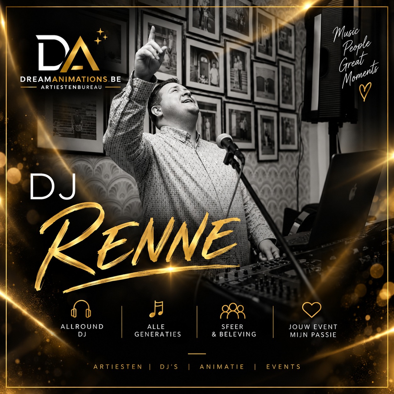 DJ Renne als allround party DJ tijdens een feest